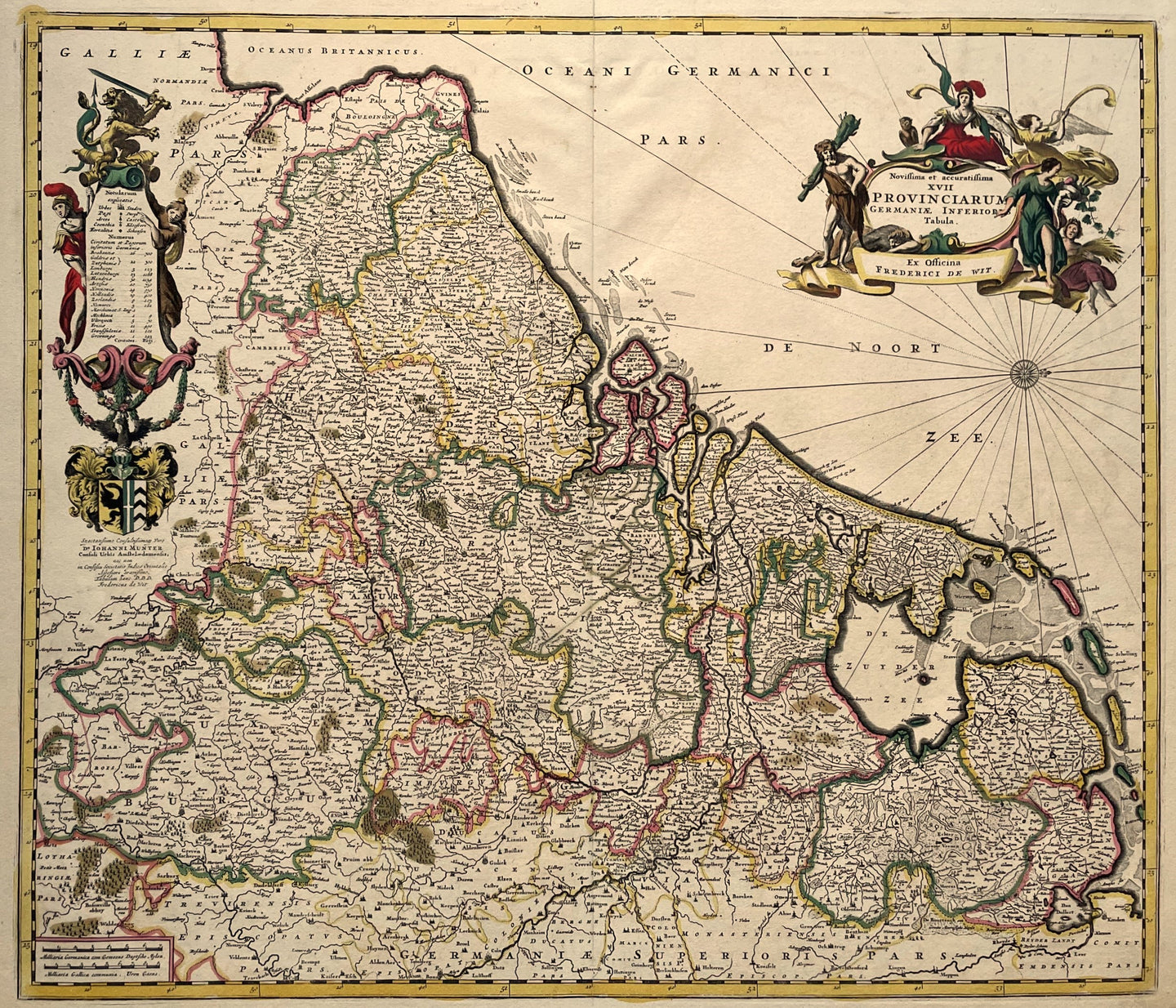 17 provinciën Map of the XVII Provinces - Frederick de Wit - circa 1688