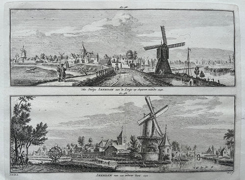 LEERDAM Twee gezichten op een blad - H Spilman - ca. 1750