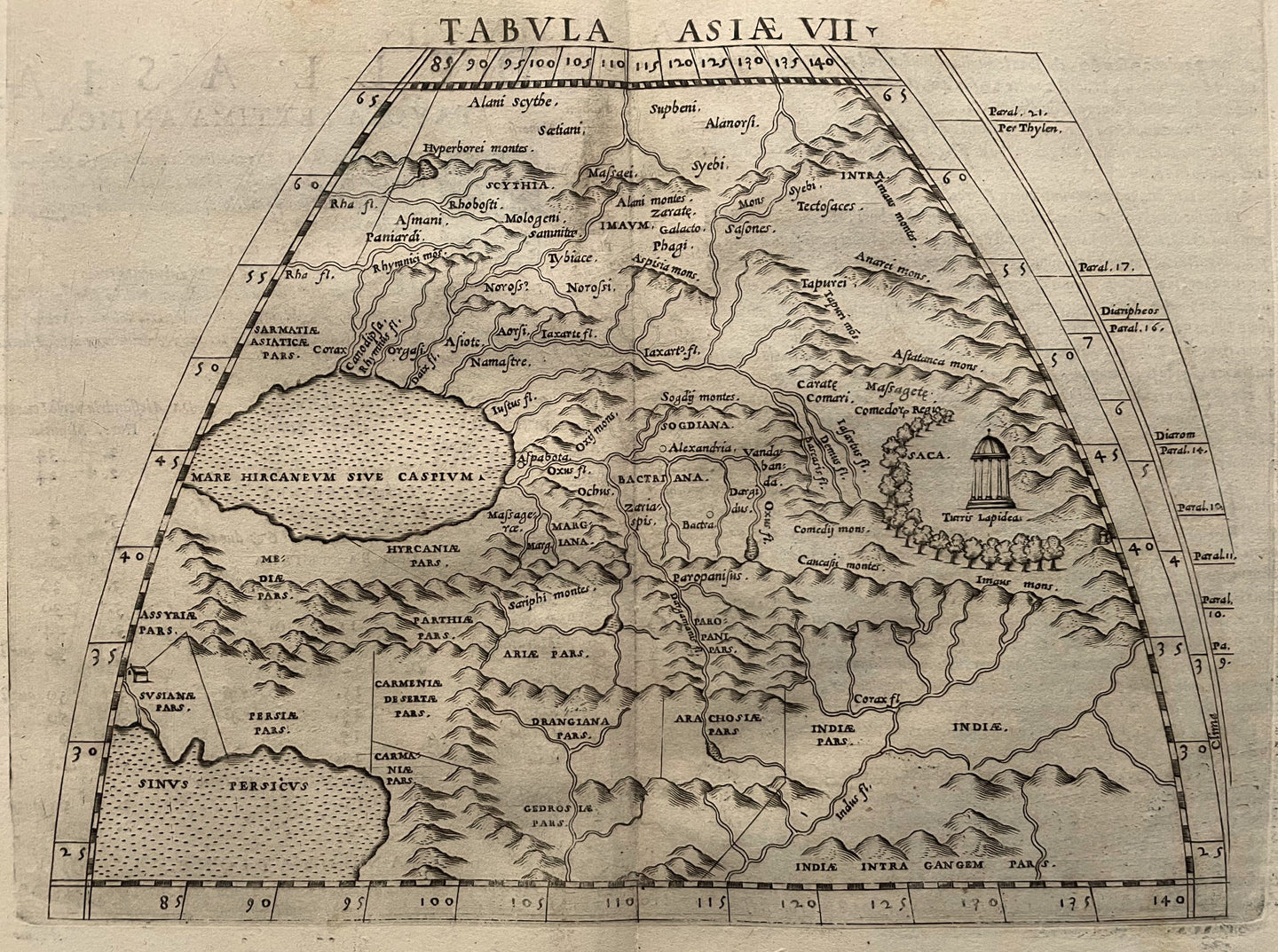 Azië Central Asia Ptolemy map - Girolamo Ruscelli / Claudius Ptolemaeüs - 1561