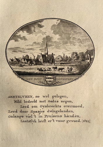 Amstelveen Gezicht op het dorp - Van Ollefen & Bakker - 1792