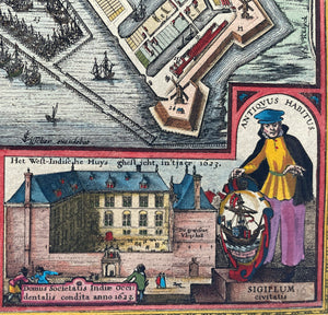 Amsterdam Stadsplattegrond in vogelvluchtperspectief - Claes Jansz Visscher - circa 1643