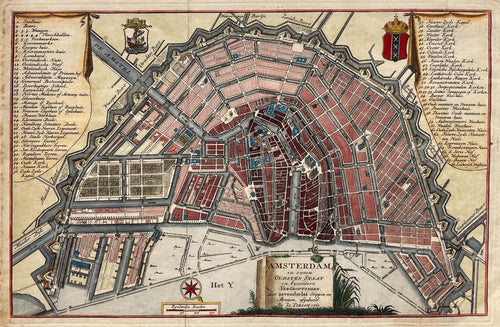 Amsterdam Stadsplattegrond - I Tirion - 1742