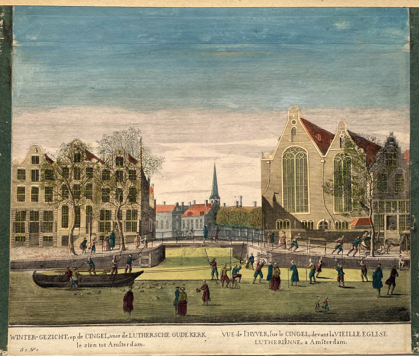 Amsterdam Wintergezicht Singel - H Schouten - ca. 1783