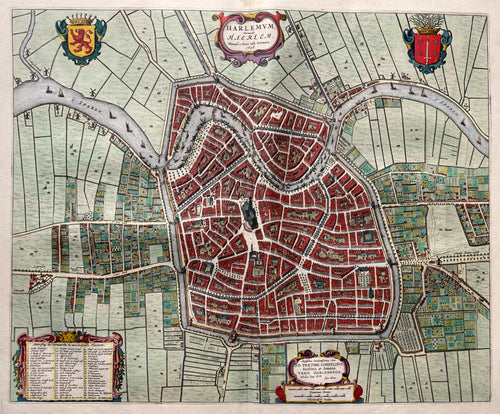 Haarlem Stadsplattegrond in vogelvluchtperspectief - J Blaeu - 1649