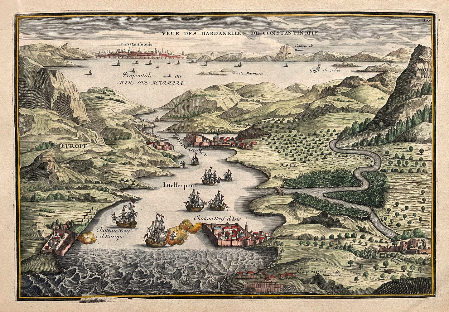 Turkije Hellespont Istanbul Constantinople Turkey Dardanelles - Nicolas de Fer - 1705