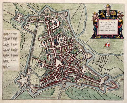 Den Bosch Stadsplattegrond in vogelvluchtperspectief 's-Hertogenbosch - J Blaeu - 1649