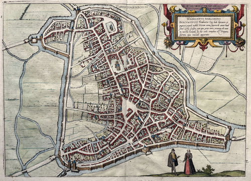 Den Bosch Stadsplattegrond van 's-Hertogenbosch - G Braun & F Hogenberg - 1590