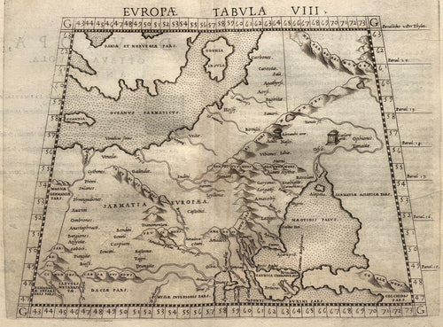 Oost-Europa Rusland Eastern Europe Russia Ptolemy map - Girolamo Ruscelli / Claudius Ptolemaeüs - 1561