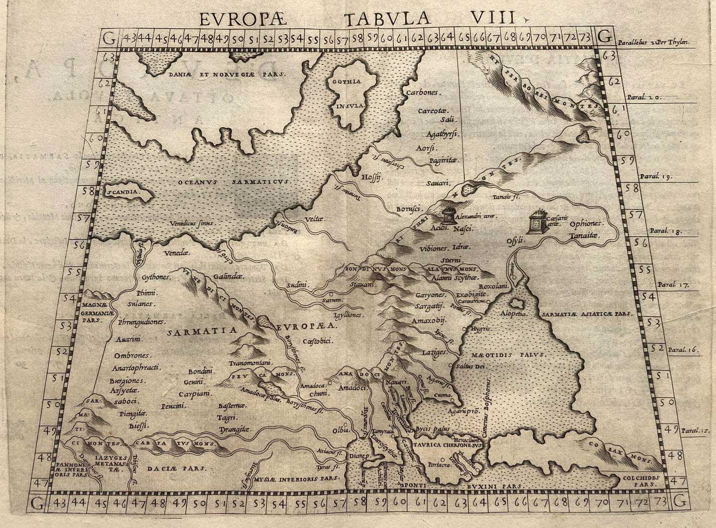 Oost-Europa Rusland Eastern Europe Russia Ptolemy map - Girolamo Ruscelli / Claudius Ptolemaeüs - 1561