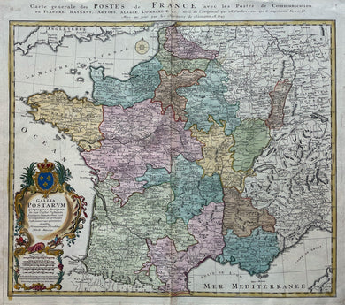 Frankrijk Postal map France - Homann Heirs - 1745