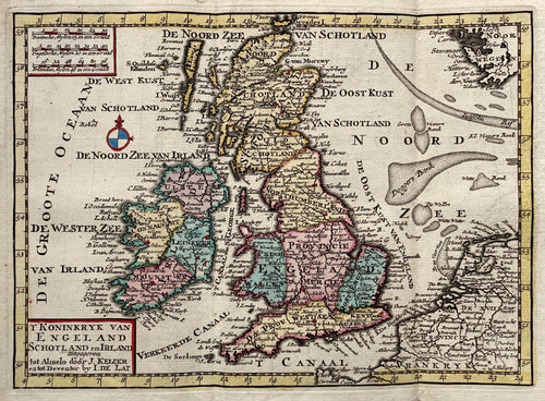 Groot Brittannië Ierland British Isles Great Britain Ireland - J Keizer / J de Lat - 1747