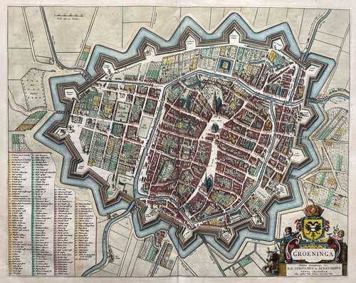 Groningen Stadsplattegrond in vogelvluchtperspectief - J Blaeu - 1649