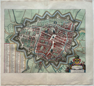 Groningen Stadsplattegrond in vogelvluchtperspectief - J Blaeu - 1649