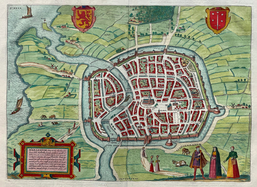 Haarlem Stadsplattegrond in vogelvluchtperspectief - G Braun & F Hogenberg / J Janssonius - 1657