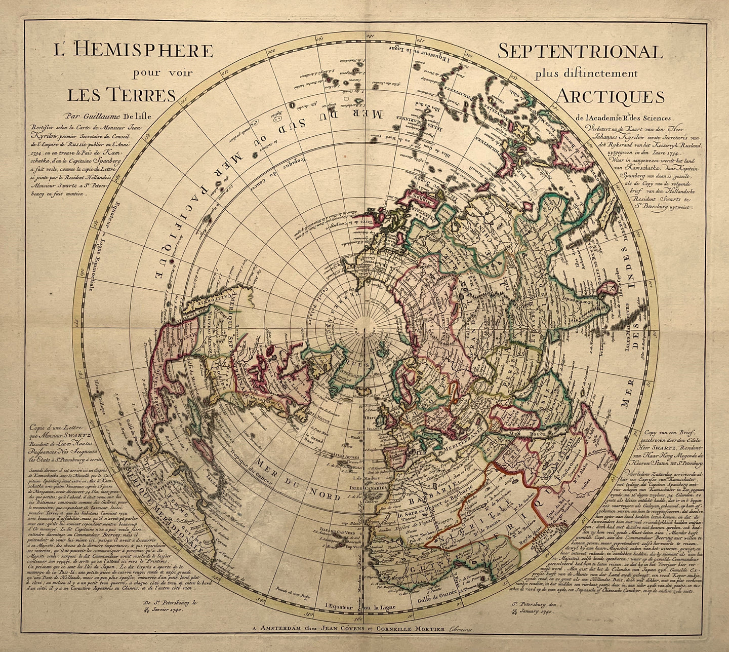 Wereld Noordelijk Halfrond - G de l'Isle / J Covens & C Mortier - circa 1740