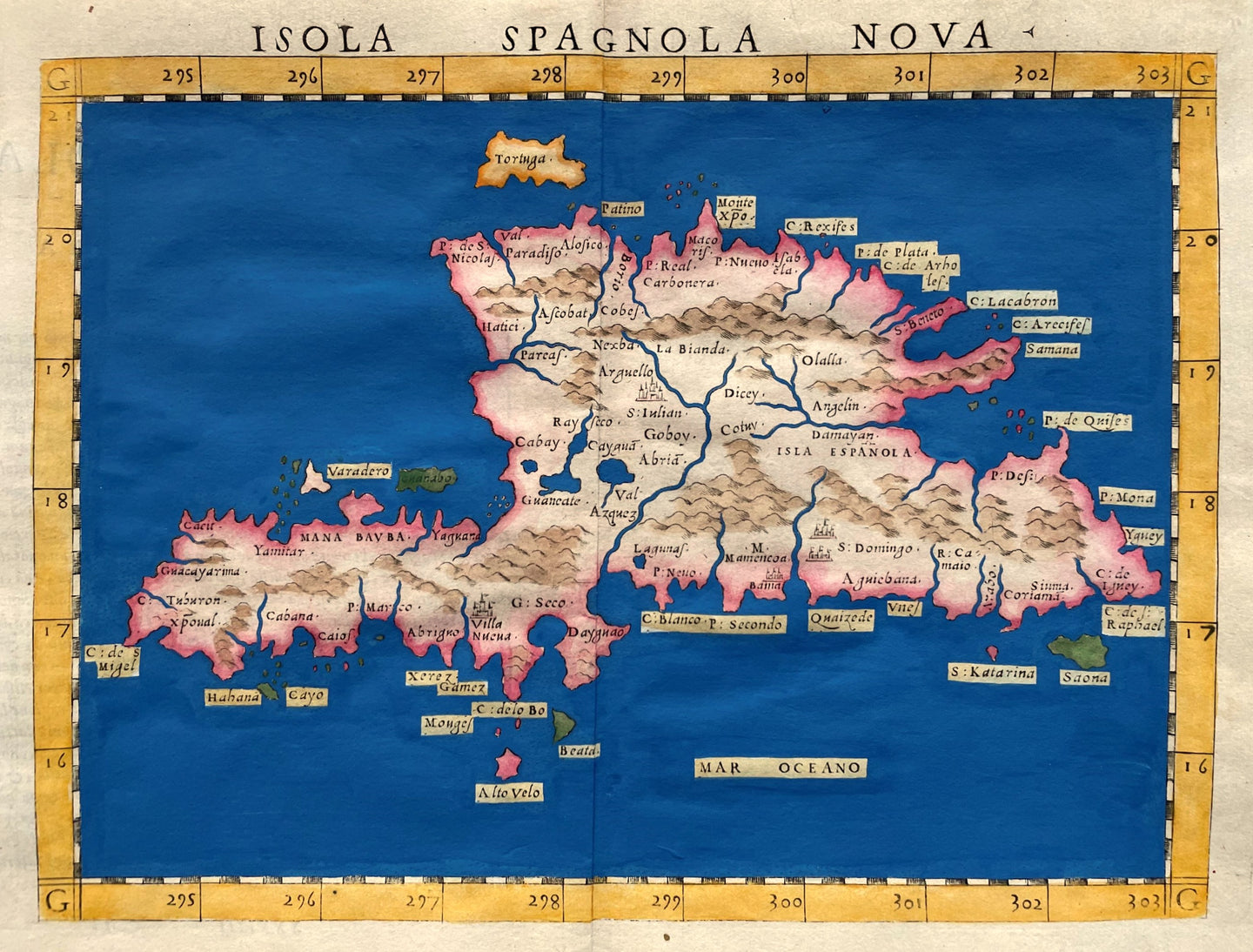 Hispaniola Greater Antilles - Girolamo Ruscelli - 1561