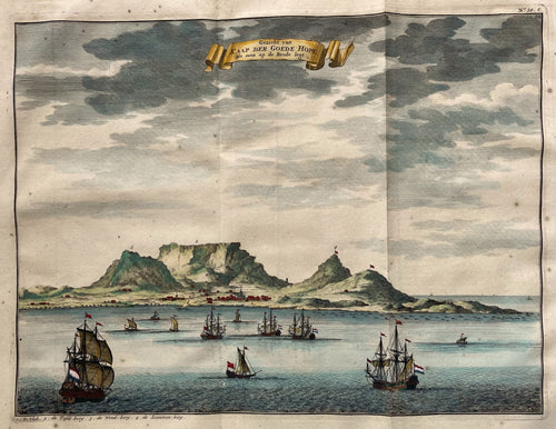 Zuid-Afrika  Kaap de Goede Hoop Kaapstad Tafelberg Aanzicht South Africa Cape of Good Hope Cape Town Castle - F Valentijn - 1724