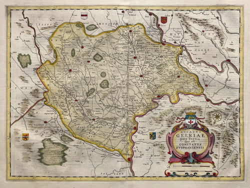 Gelderland Graafschap Zutphen Achterhoek - J Janssonius - 1653