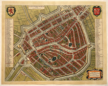 Afbeelding in Gallery-weergave laden, Leiden Stadsplattegrond in vogelvluchtperspectief - Joan Blaeu - 1649