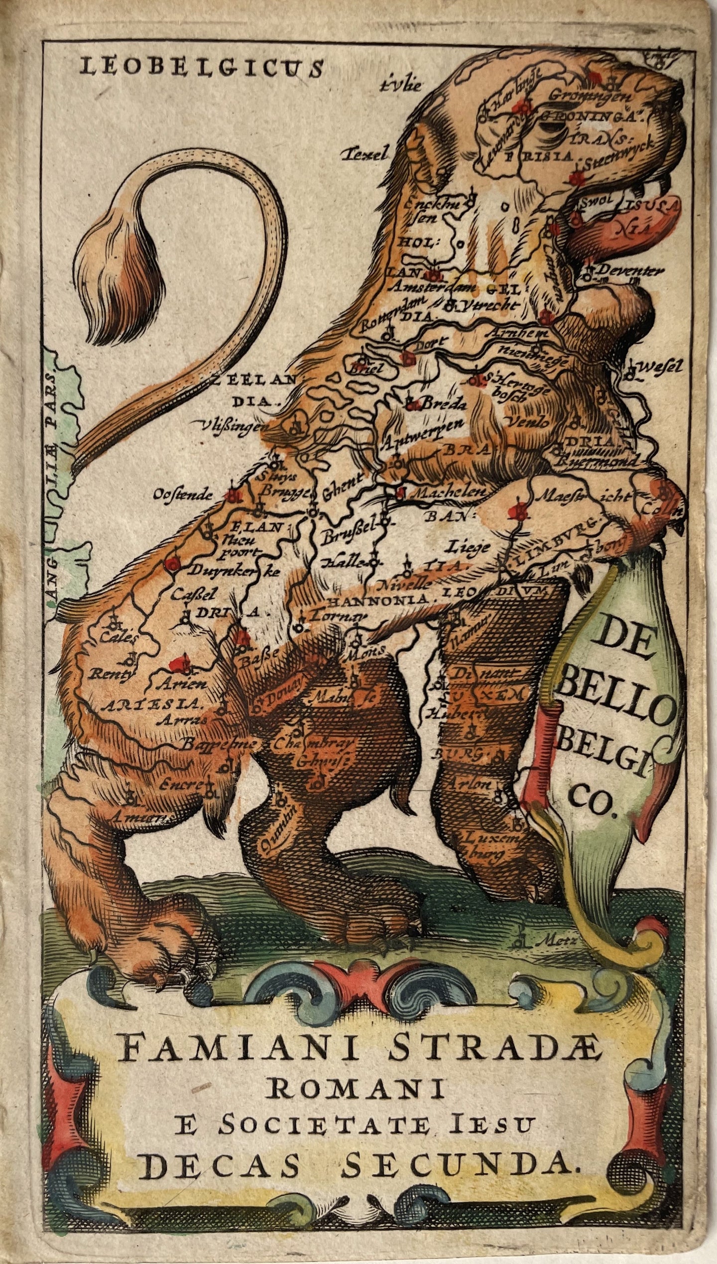 17 provinciën Leo Belgicus - F Strada - 1648