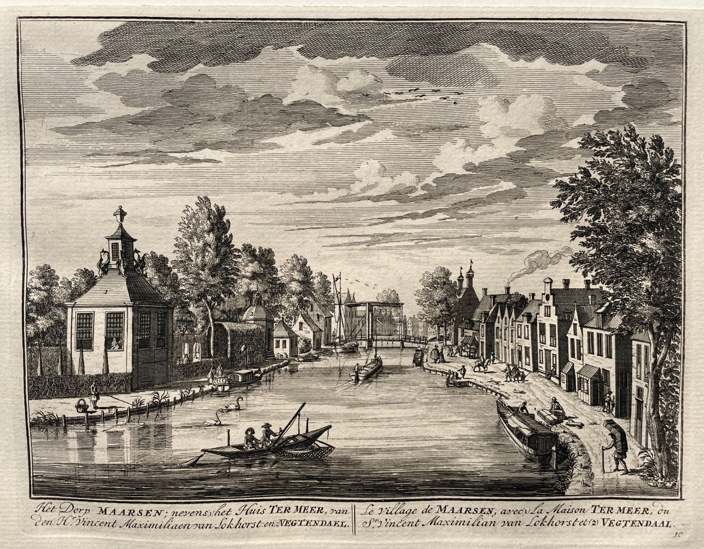 Maarssen Gezicht op het dorp met buitenplaatsen - D Stoopendaal - 1719