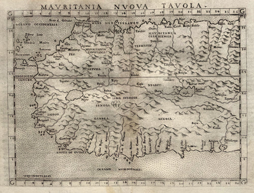 Afrika Noordwest-Afrika Northwest Africa - Girolamo Ruscelli - 1561