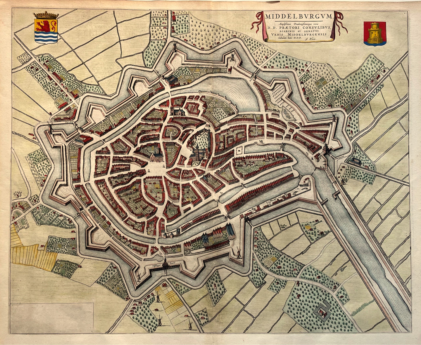 Middelburg Stadsplattegrond - J Blaeu - 1649