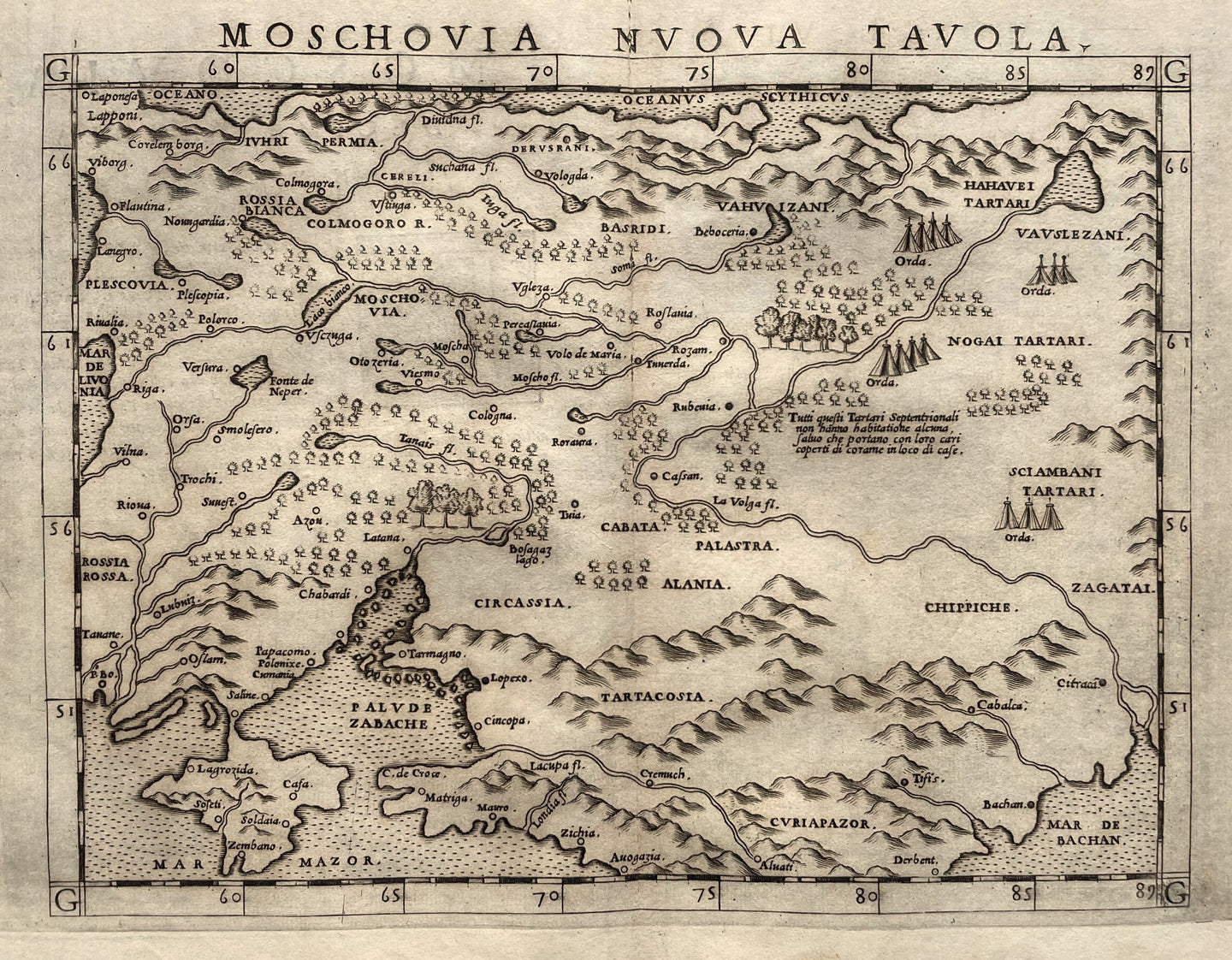 Rusland European Russia - Girolamo Ruscelli - 1561