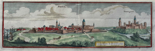 Estland Narva Estonia Ivangorod castle Russia - M Merian - 1650