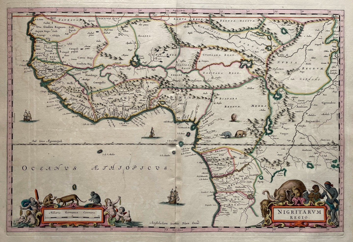 West-Afrika Guinea area Western Africa - J Blaeu - circa 1662