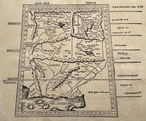 Pakistan Afghanistan Ptolemy map - C Ptolemaeüs / M Waldseemüller - 1513