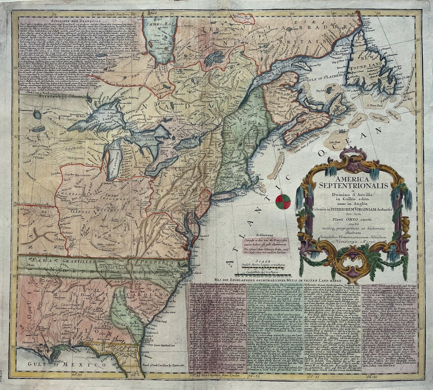 Noord-Amerika British Colonies North America East Coast - Homann Heirs - 1756