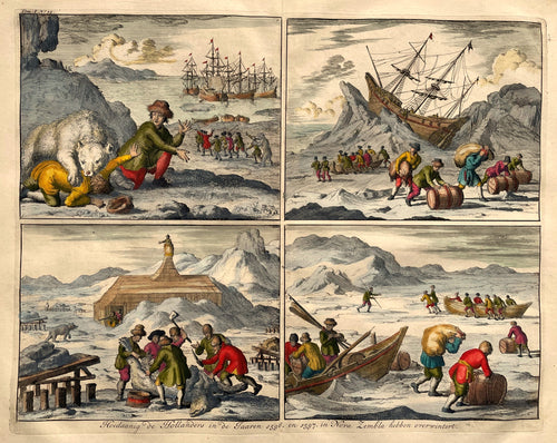 Rusland Nova Zembla Overwintering 1596-1597 Russia - Jan Luyken / J le Clerc - 1730