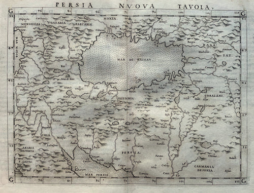 Perzië Iran Persia Caspian Sea - Girolamo Ruscelli - 1561