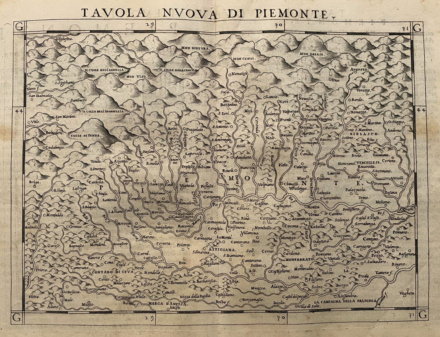 Italië Piëmonte Italy Piedmont - Girolamo Ruscelli - 1561