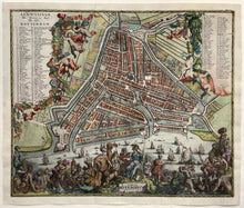 Afbeelding in Gallery-weergave laden, Rotterdam Stadsplattegrond in vogelvluchtperspectief - Adriaen Schoonebeek / Carel Allard - circa 1708