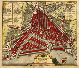 Rotterdam Stadsplattegrond - H de Leth - 1740