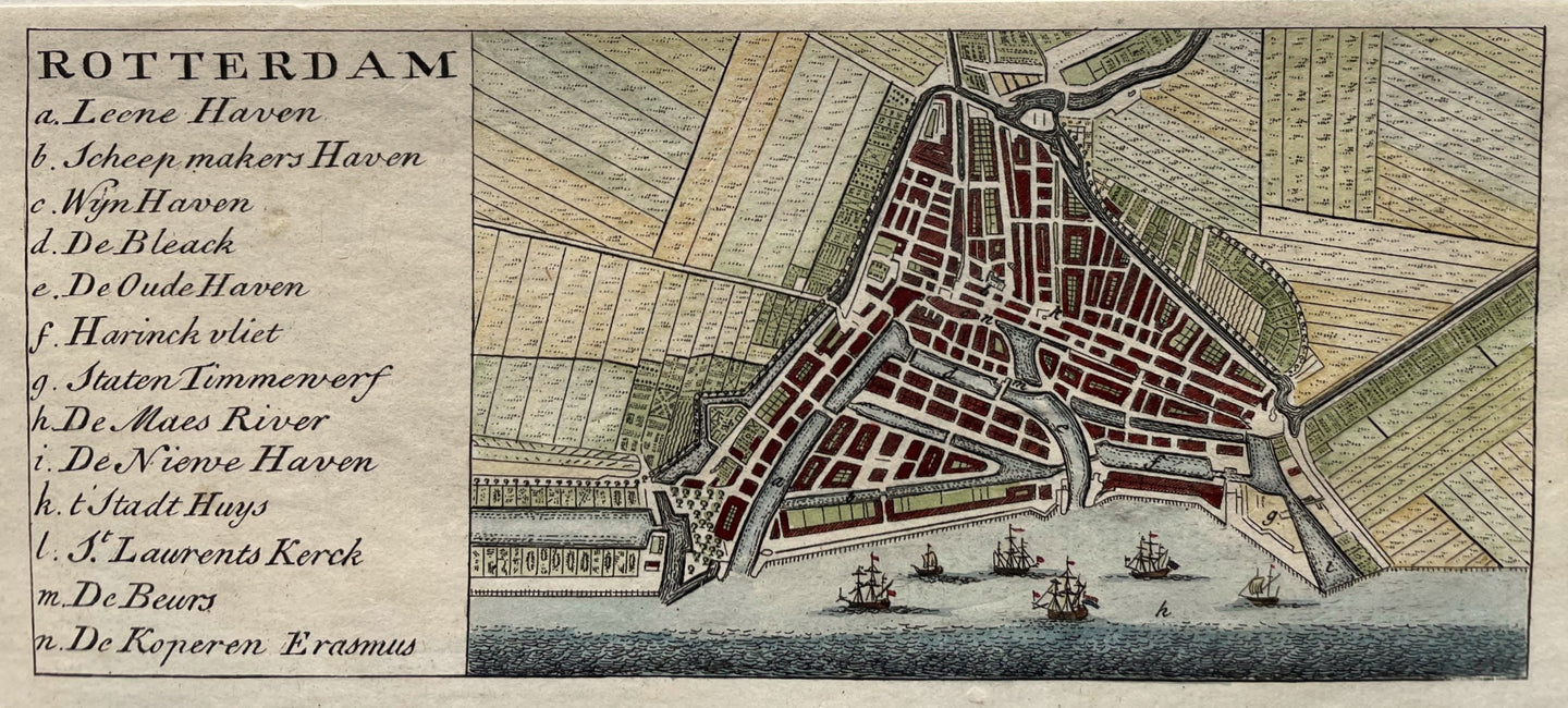 Rotterdam Stadsplattegrond - Herman Moll - 1715