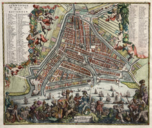 Afbeelding in Gallery-weergave laden, Rotterdam Stadsplattegrond in vogelvluchtperspectief - Adriaen Schoonebeek / Carel Allard - circa 1708