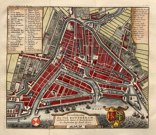 Rotterdam Stadsplattegrond - I Tirion - 1742