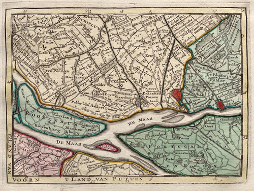 Zuid-Holland Rozenburg Maassluis Vlaardingen Schiedam - P Schenk - circa 1748