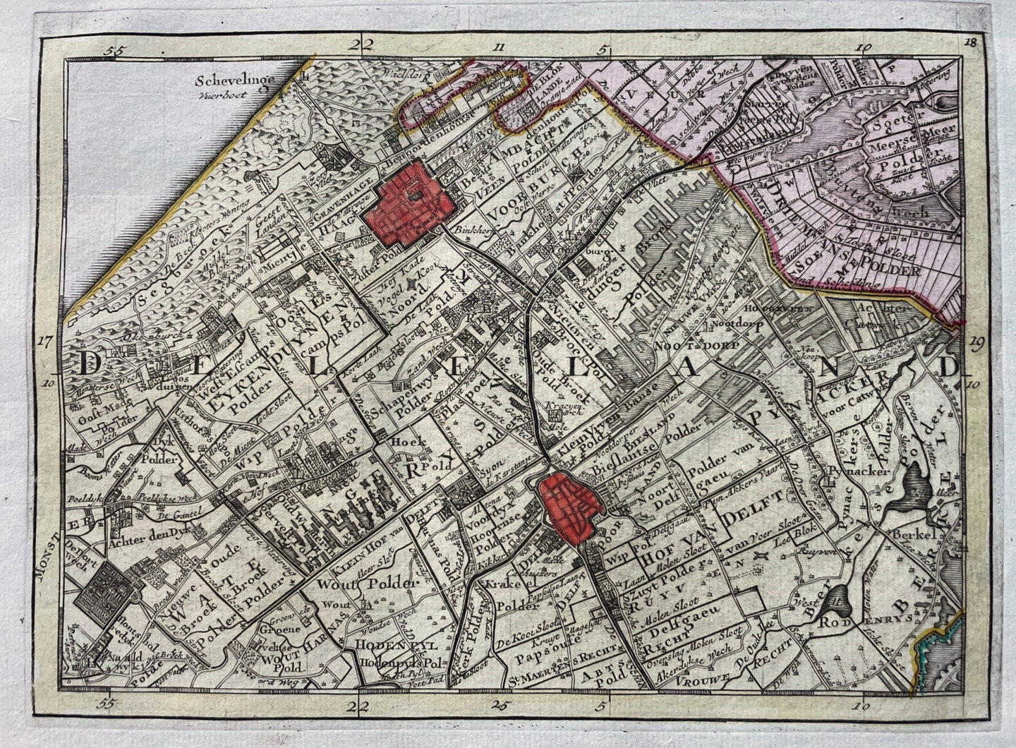 Zuid-Holland Den Haag Delft - P Schenk - circa 1748