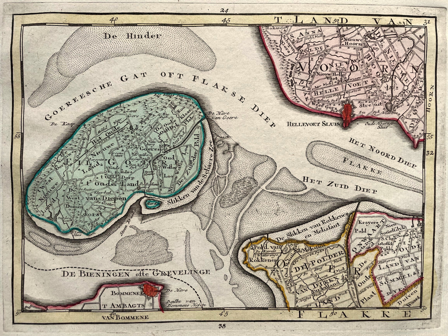 Zuid-Holland Goedereede Ouddorp Hellevoetsluis - P Schenk - circa 1748