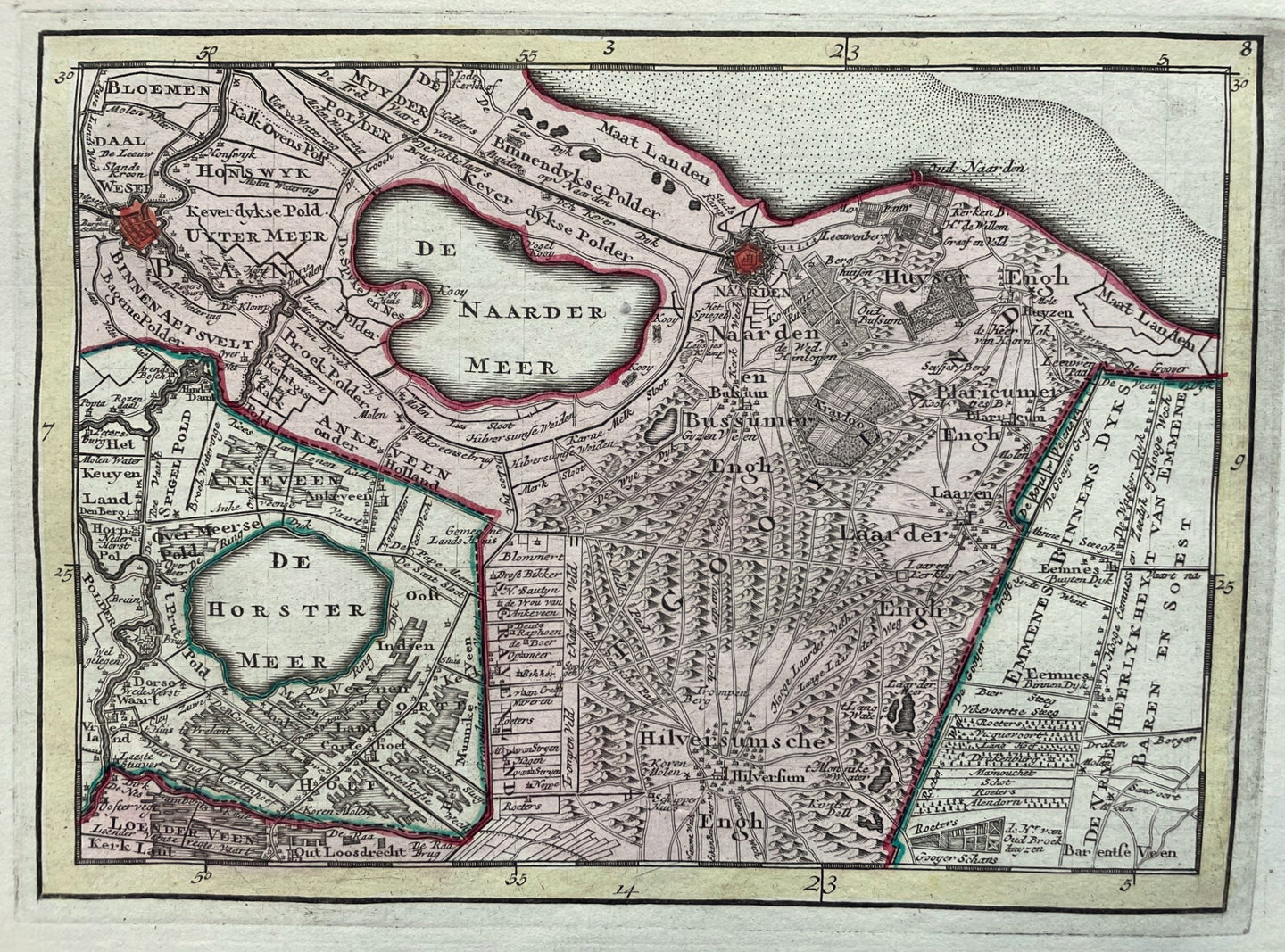 Noord-Holland Het Gooi Hilversum Laren Naarden - P Schenk - circa 1748