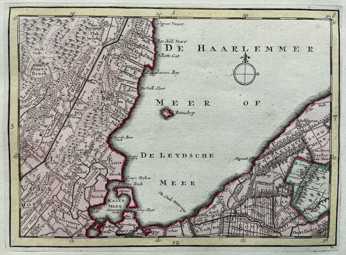 Zuid-Holland Lisse Hillegom Aalsmeer - P Schenk - circa 1748