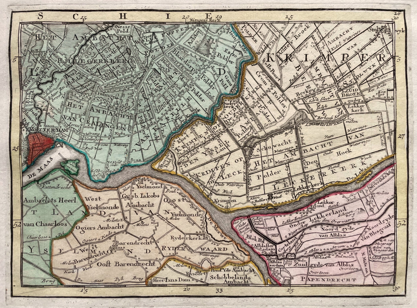 Zuid-Holland Rotterdam Kralingen Capelle aan den IJssel - P Schenk - circa 1748