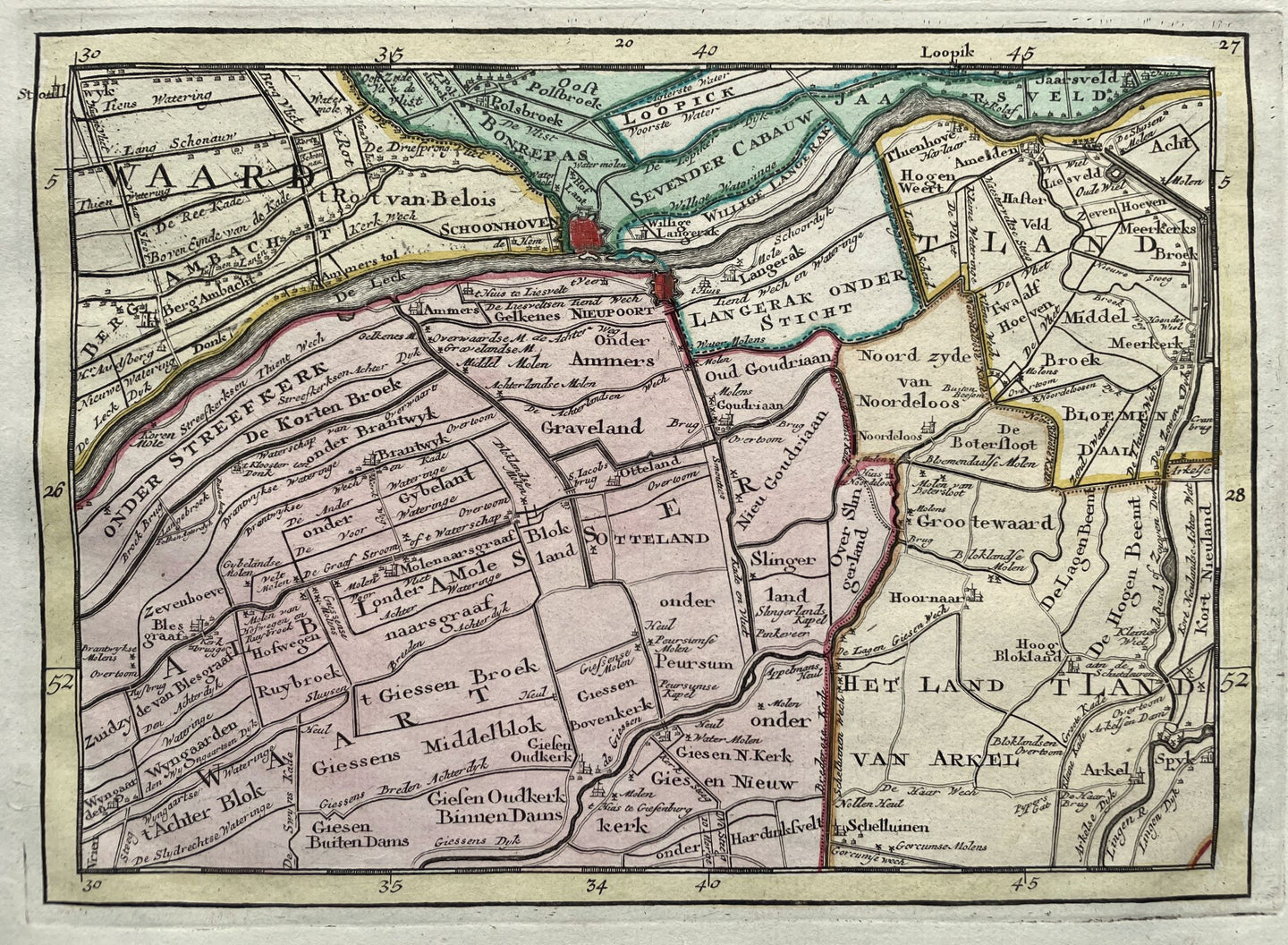 Zuid-Holland Schoonhoven Meerkerk Bleskensgraaf - P Schenk - circa 1748