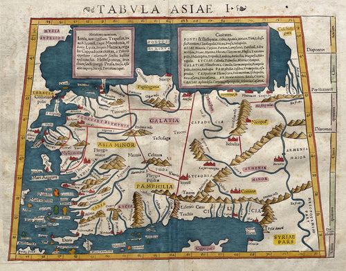 Turkije Klein Azië Turkey Asia Minor Ptolemy map  - S Münster / C Ptolemaeüs - circa 1545