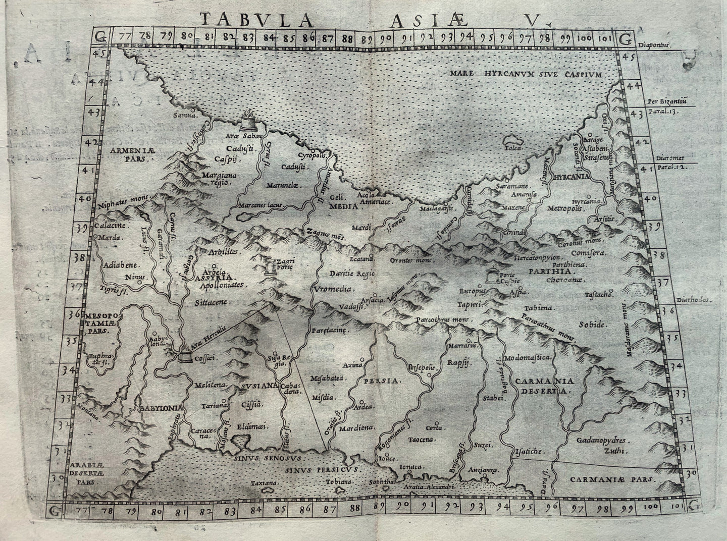 Perzië Iran Irak Persia Iran Iraq Ptolemy map - Girolamo Ruscelli / Claudius Ptolemaeüs - 1561