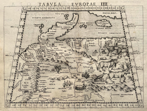 Duitsland Nederlanden Germany Baltics Ptolemy map - Girolamo Ruscelli / Claudius Ptolemaeüs - 1561